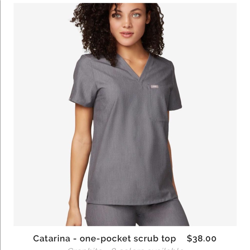 Figs Scrub Top Catarina Medium Black